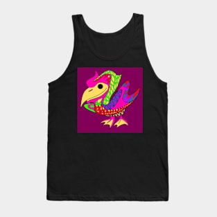 pelican bird in mayan pattern geometry ecopop Tank Top